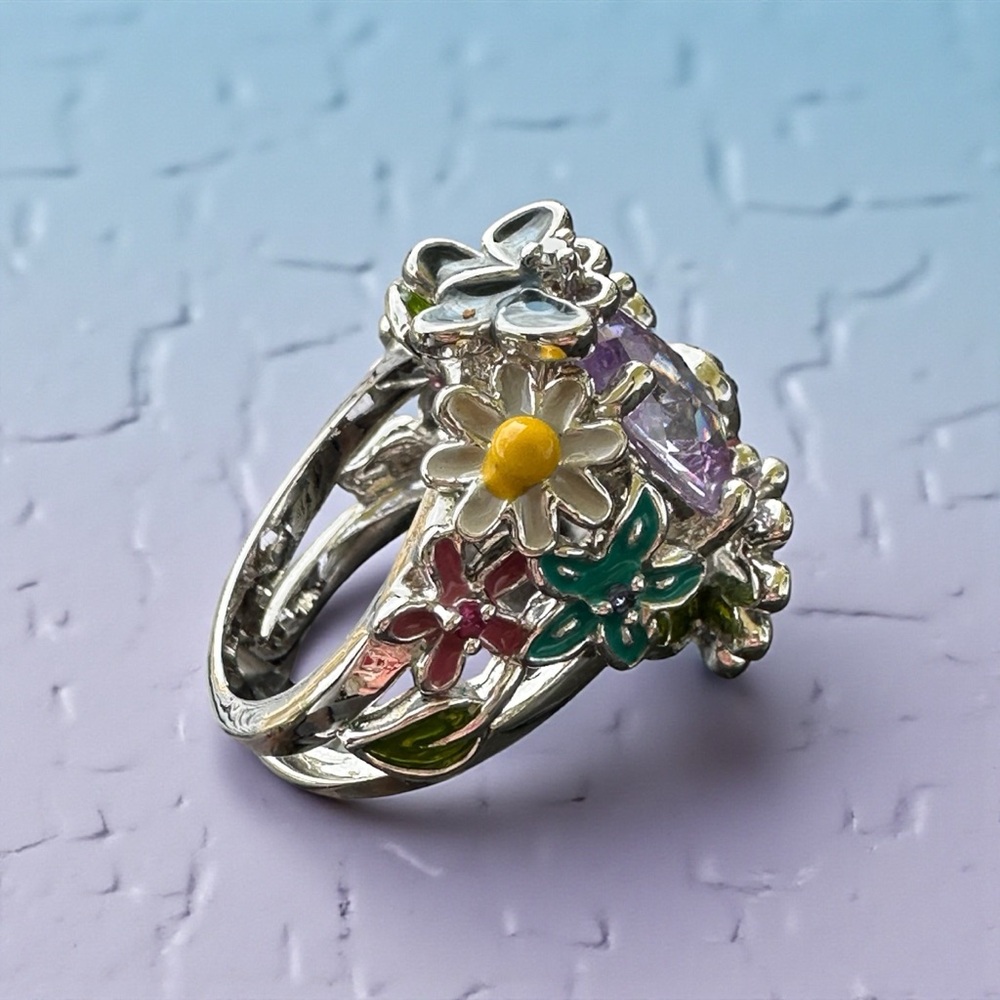Enchanted Garden Silver-Plated Statement Ring - image 3
